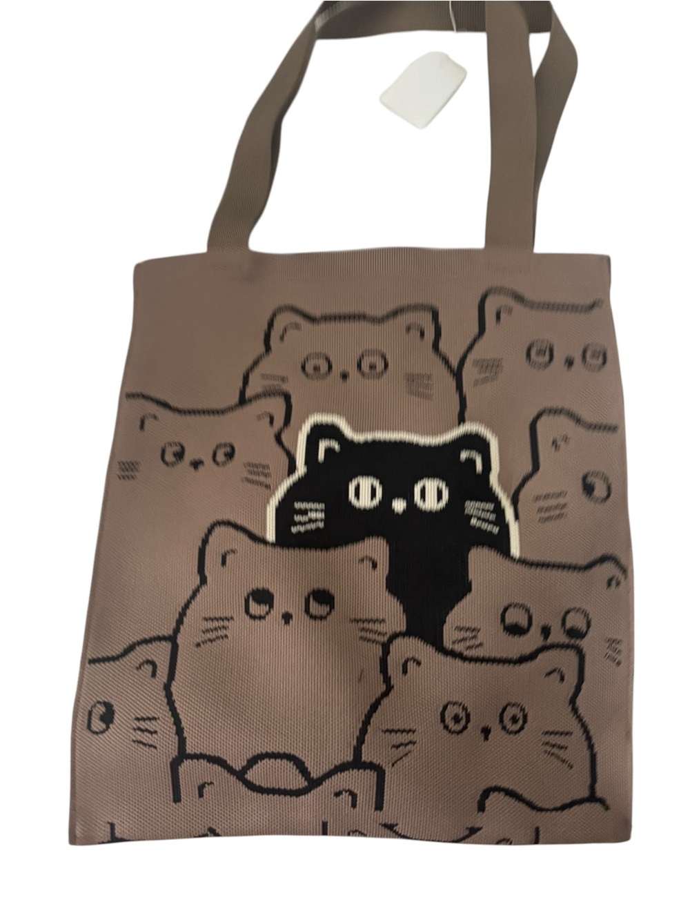 Knitted "Cat in a Crowd" Aesthetic Tote Bag - Kawaii Core ✨ TIKTOK VIRAL ✨ - Picture 3 of 3